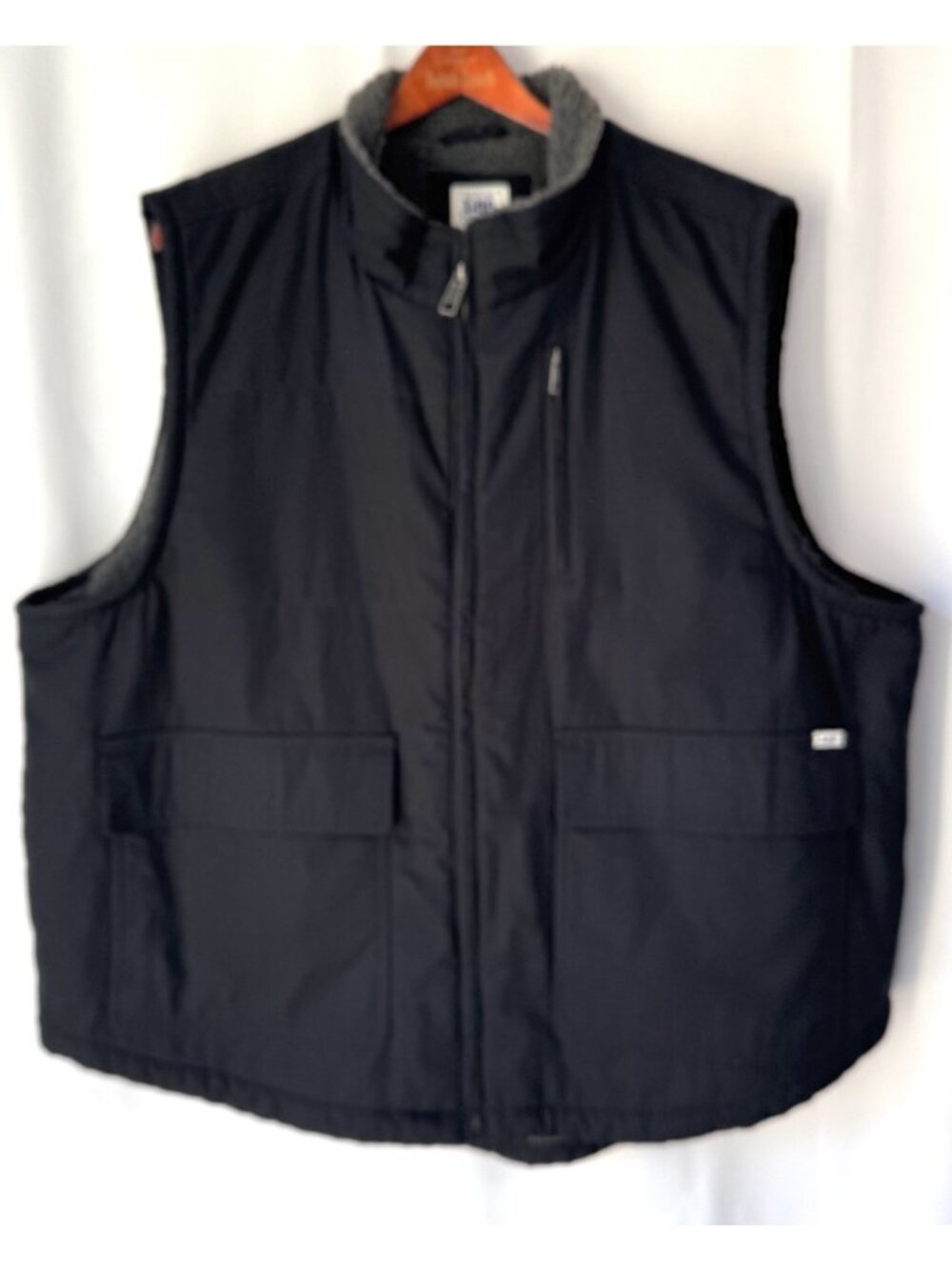 Lee Workwear Vest Mens XXL Sherpa Lined Canvas Black Full Zip Pockets